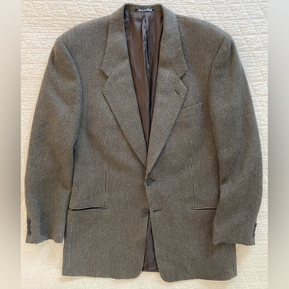Giorgio Armani COLLEZIONI Made in Italy Vintage Low Gorge Tweed Jacket 41 L